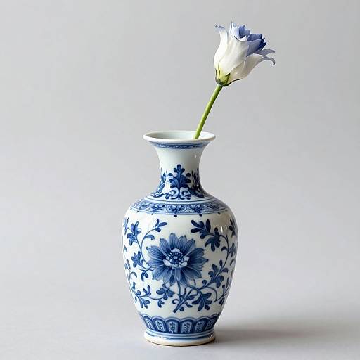 Blue and White Decorative Vase