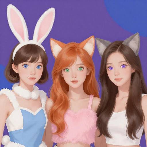 Three Anthro Girls with Animal Ears