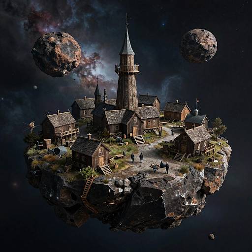 Nordic Viking Settlement on Space Asteroid