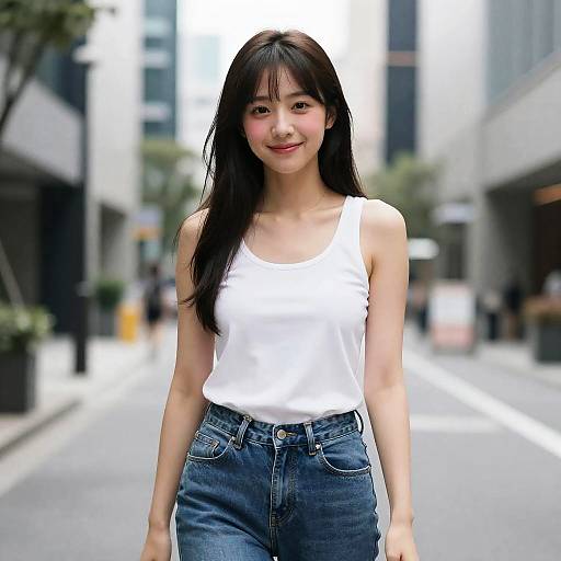 Urban Reimu in Denim Tank Top