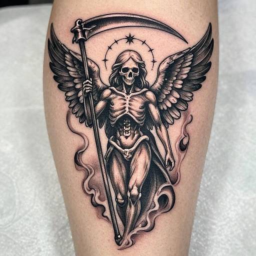 Ominous Angel of Death Tattoo Design