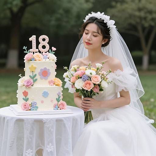 Ethereal Bride and Surreal Celebration Cake