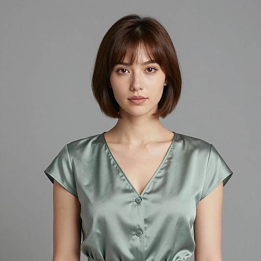 Elegant Photorealistic Bob Hairstyle Portrait