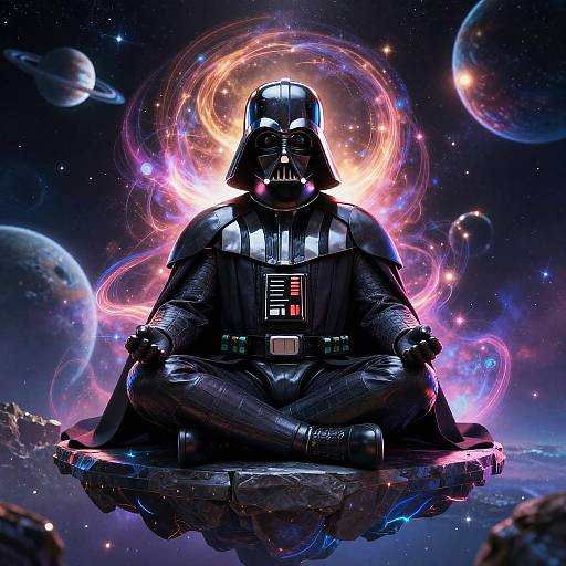 Darth Vader Meditating in Space