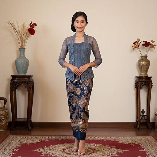 Filipino Woman in Traditional Dress