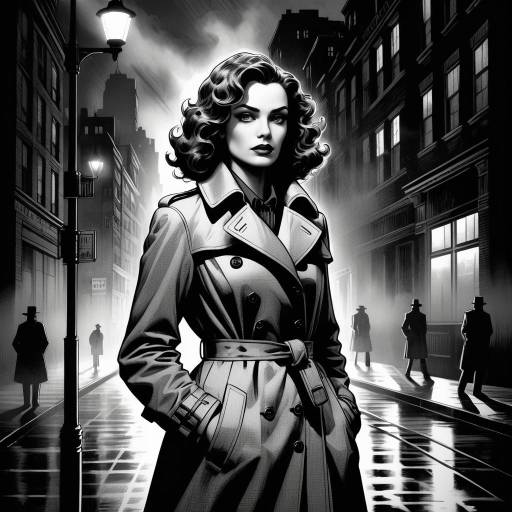 Vintage Noir Comic Portrait of a Woman