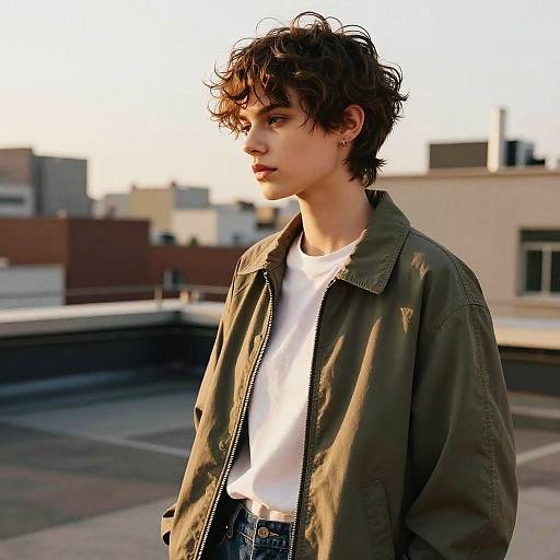 Wavy Faux Hawk on City Rooftop