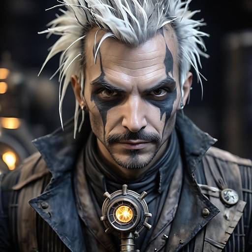 Sanded Paper Steampunk Chemical Alchemist Portrait