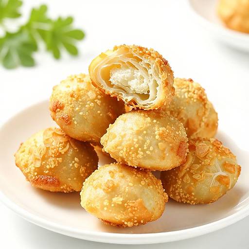 Golden Flaky Fried Pastries Pyramid