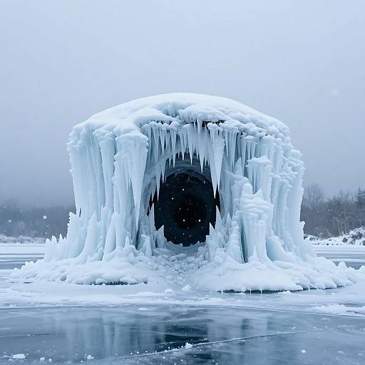 Icy Structure with Black Hole Center