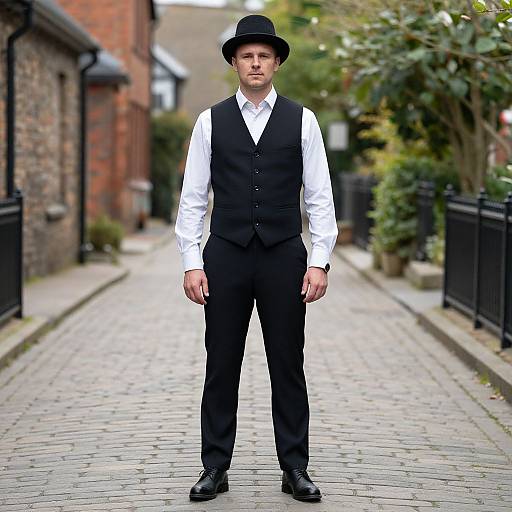 Irish Spring Fashion on Cobblestone Path