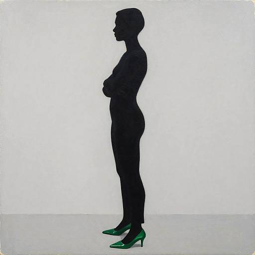 Minimalist Silhouette of Woman with Green Pumps