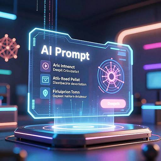 Futuristic AI Interface with Neon Glow