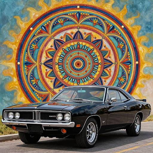 Hyper-Realistic 1970 Dodge Charger Mandala