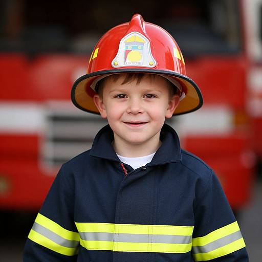 Realistic Funny Fireman Costume Portrait
