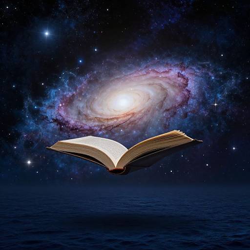 Galaxy of Floating Books in Cosmos