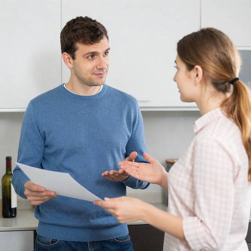 Cozy Kitchen Interaction Between Two People