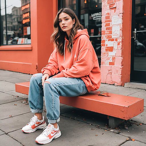 Trendy Casual Streetwear with Oversized Hoodie Trendy Casual Streetwear with Oversized Hoodie