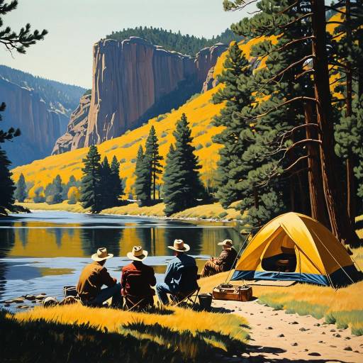 1960s Cowboys Camping by River