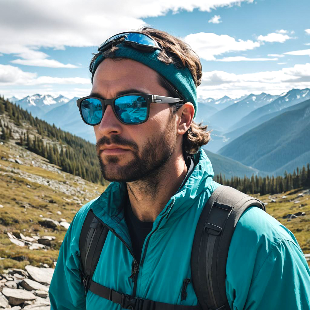 Hiker Gazing at Majestic Mountains