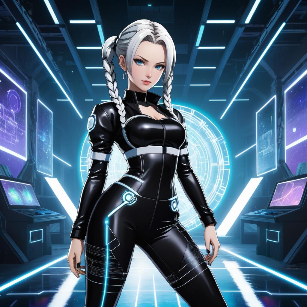 Anime Cyberpunk Android 18 in Action