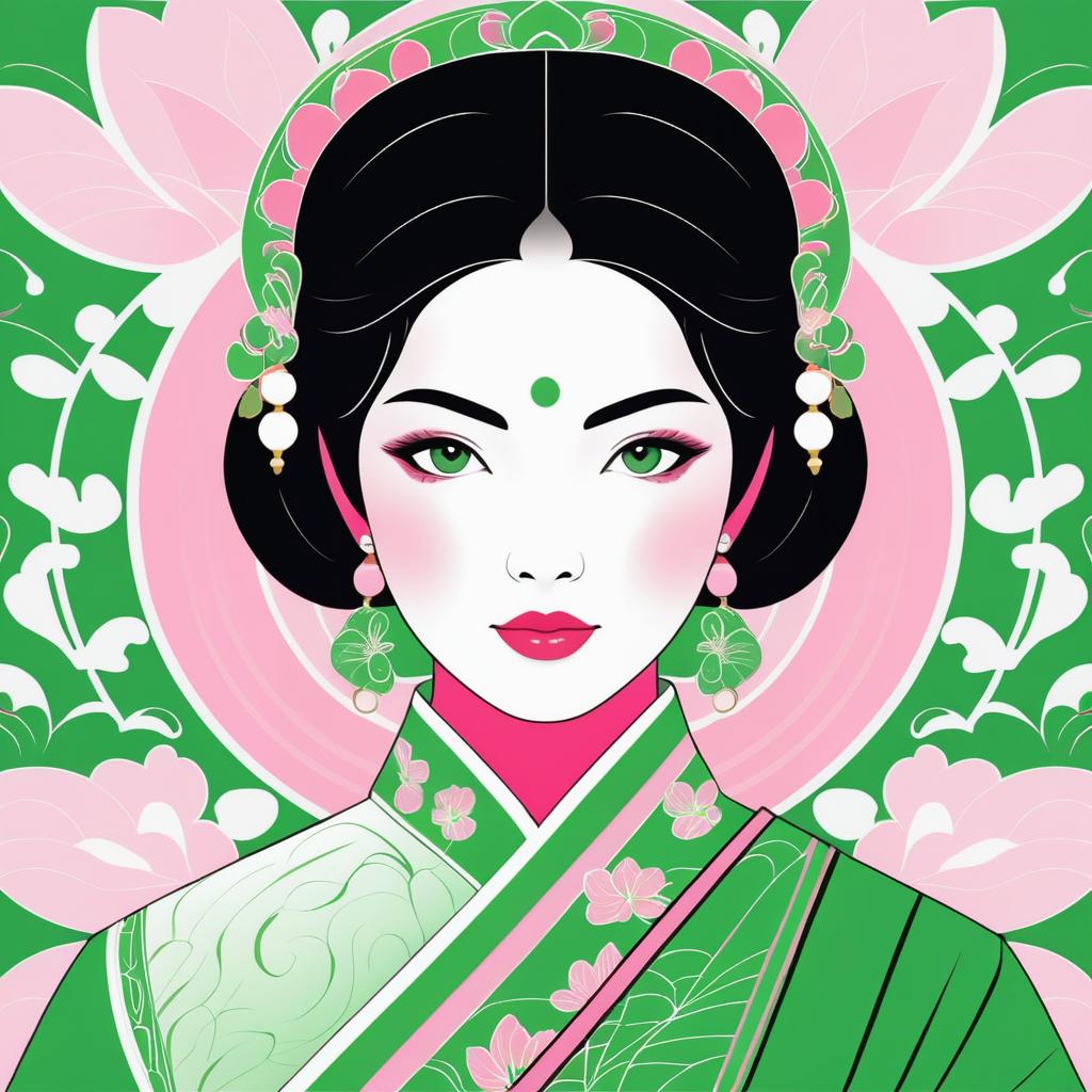 Stylized Illustration of Asian Woman