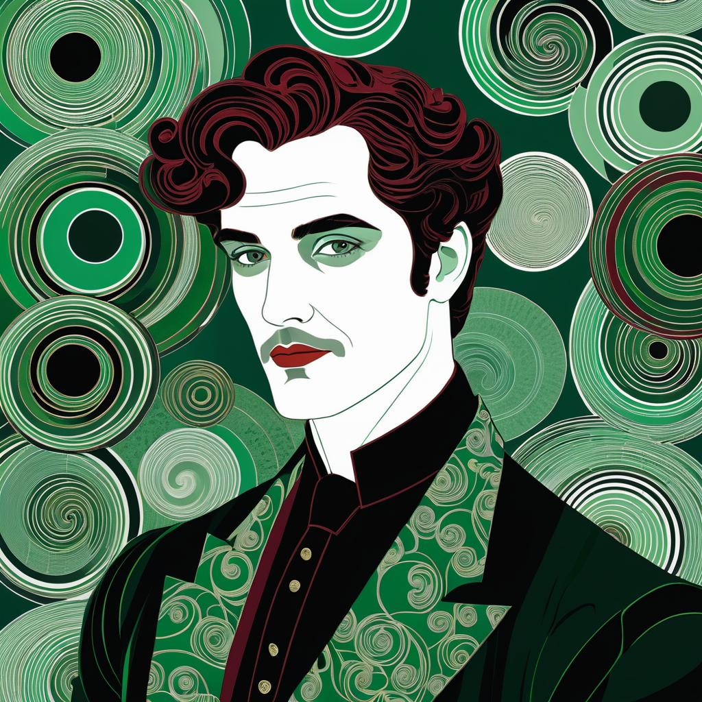 Gustav Klimt Inspired Man Illustration