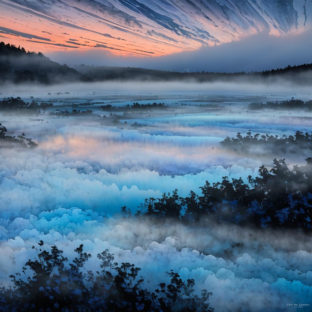 Misty Twilight Over Crystal Blue Lagoon