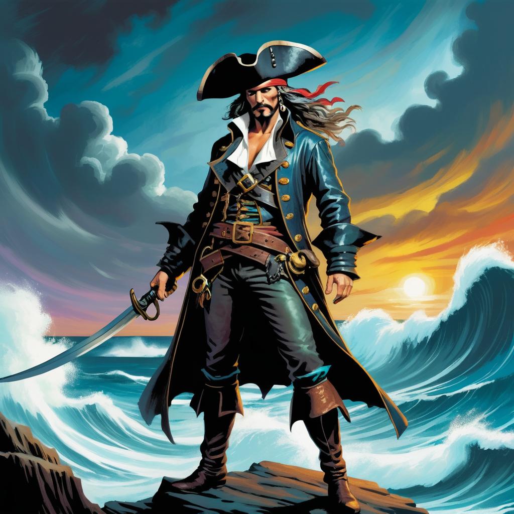 Epic Pirate Adventure in Comic Style