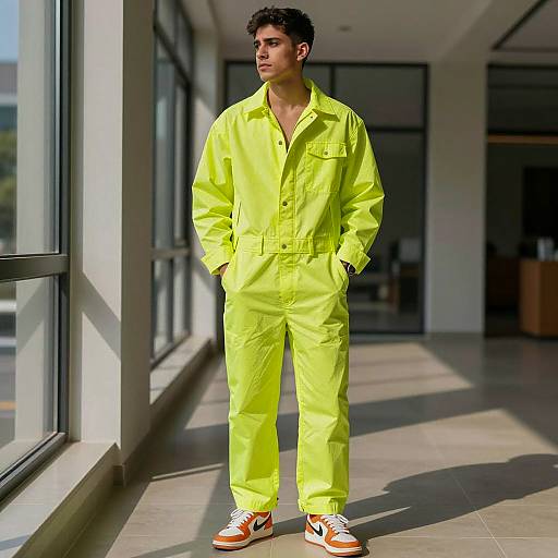 Casual Neon Photo of Young Man