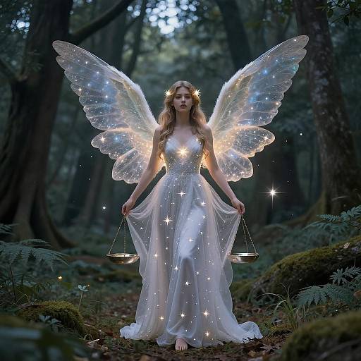 Astrea Goddess in Mystical Twilight Forest