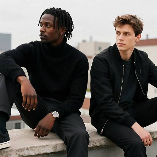 Rooftop Photograph of Two Men