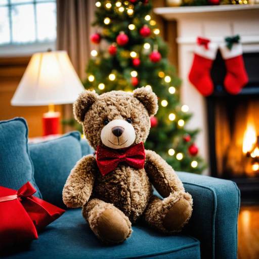 Cozy Christmas Teddy Bear Scene