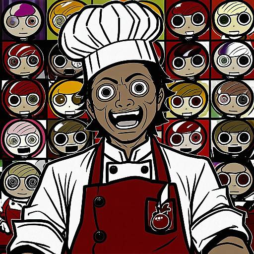 Illustration of Hanamura teruteru, danganronpa (series) in the style of Aduti momoyama