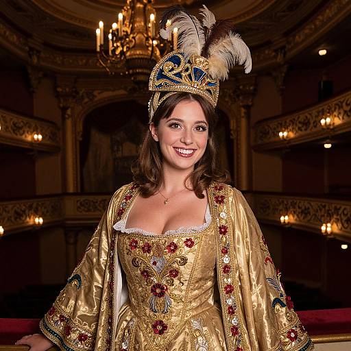 Victorian Theater Woman in Elaborate Costume