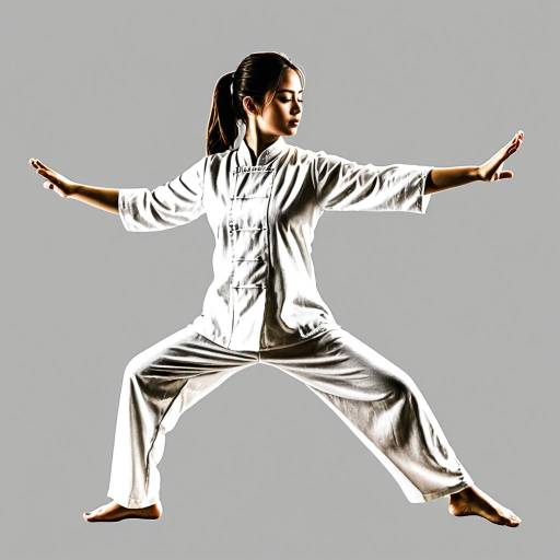 Young Woman Practicing Tai Chi