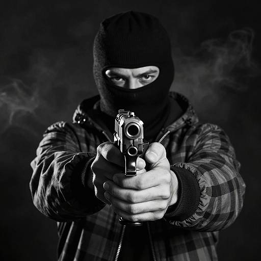 Mysterious Figure with Handgun