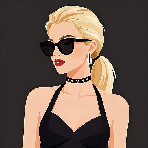 Chic Blonde Fashion Vector Illustration