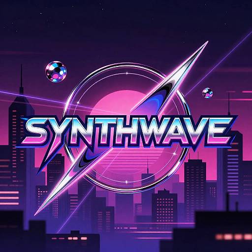 Luminous Synthwave Logo Maker Concept