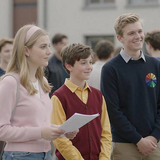 Outdoor Portrait of Three Friends Smiling