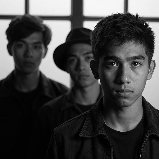 Intense Portrait of Young Men in Shadows