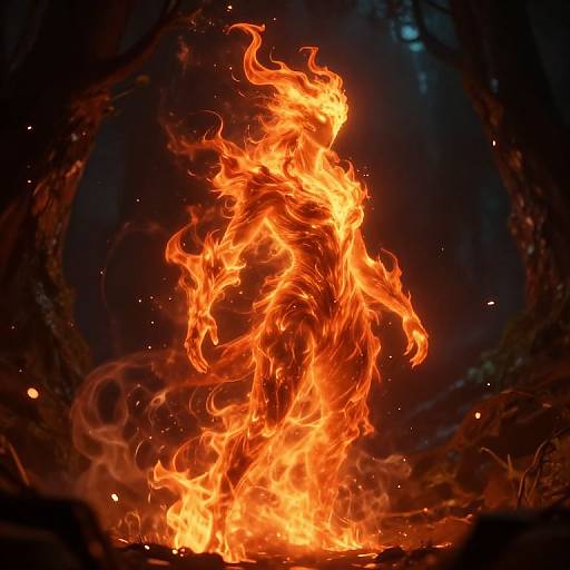 Majestic Fire Spirit Elemental Art