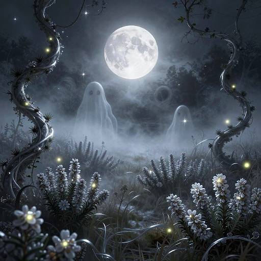 Magical Foggy Moorlands at Night