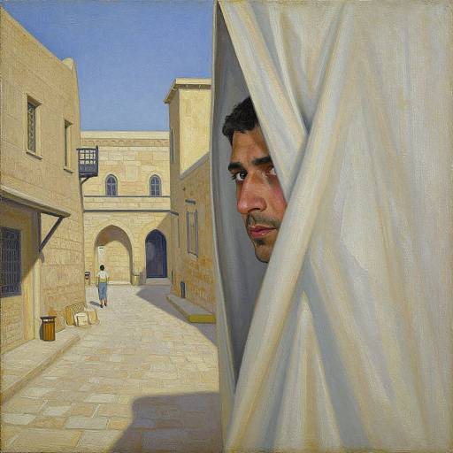 Loving Gaze Behind Curtain