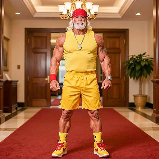 Elderly Hulk Hogan Costume Portrait