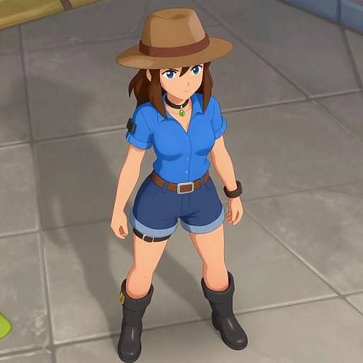 Brown-Haired Female Character Outfit