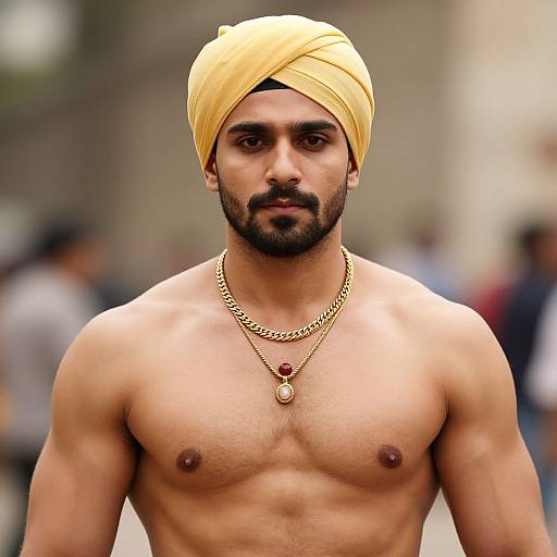 Realistic Muscular Male Genie Costume