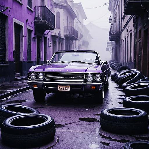 Cinematic Convertible in Misty Alley