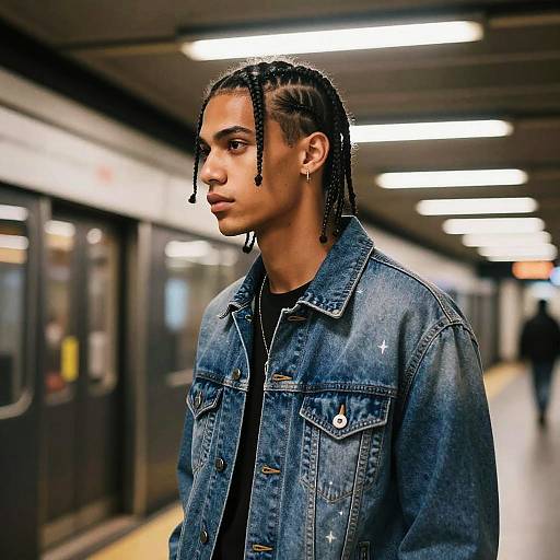 Feed-In Braids on Male Model