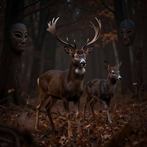 Skinwalker Deer in Haunted Autumn Woods